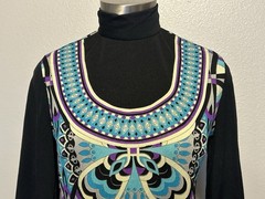 Mr. Dino Vintage 60’s MOD Psychedelic Mock Neck Tunic Mini Dress sz.S/M Signed