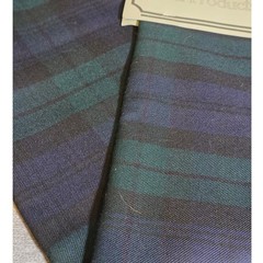 Vintage Select Products Pure Wool Skirt Length Made in UK Plaid Blue Green