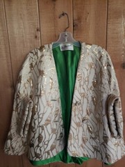 VINTAGE Mr. Blackwell 1960s Gold Brocade Evening Gown & Jacket, Size 10