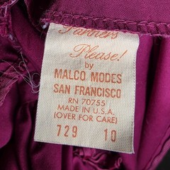Vintage Malco Modes Raspberry Square Dance Prairie Dress Puff Sleeve Size 10