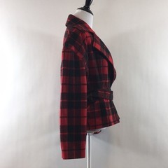 The Limited Vintage 90s Red Black Plaid Flannel Jacket Womens SP Wool Blend