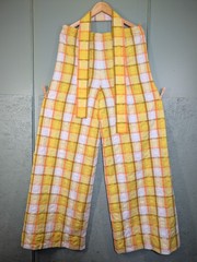 Vintage 60s 70s Handmade Women’s With Xtra Wide Leg Yellow Plaid Pants