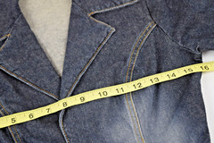 Vintage Jean Jacket Frankie B Size S/M 00s Blue Denim Fitted Blazer Made USA