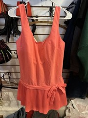 Vintage 50s 60s Pin-up Peach Pink DeWeese Swimsuit Skirt Pleated Sz 14/36