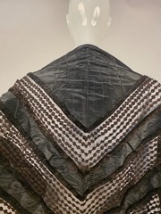 CIVIL WAR 1860’S BLACK WATERED SILK CAPE FOR DRESS W SILK FRINGE