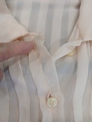 Vintage Oscar De La Renta Blouse 4 Ruffled Silk Chiffon Light Pink Lace Grandma