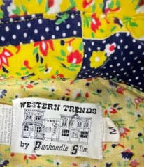 Vintage Western Trends Panhandle Slim Patchwork Yoke Calico Sz M Pearl Snap