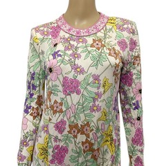 AVERARDO BESSI Vintage Pink Multicolor Floral Printed Dress