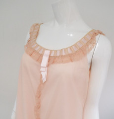 Vintage Odette Barsa Pink Nylon Lace Peignoir Set SMALL New Old Stock Tags Fancy