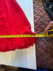 60s MCM Red Granny Cape Poncho Fringe Sweater Cardigan Orlon Acrylic sweeTree