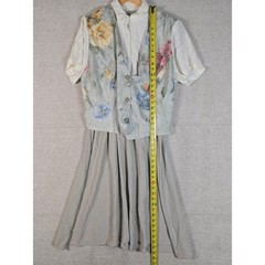 Vintage Special Thyme Ltd 2-in-1 Dress w/ Attached Floral Vest Size 18W Made USA