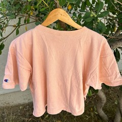Vintage 90s Champion Script Crop Tee USA Made XL Boxy Fade
