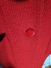 I.B. DIFFUSION Small Cardigan Sweater Coat Bright Red Mohair Blend Oversized/