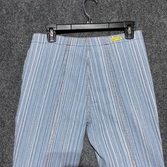 Gasoline Vintage Blue White Striped Flare Bell Bottom Jeans Size 9 Y2K Bratz 90s