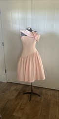 Vintage 1980’s Gunne Sax Jessica McClintock Peach Dress Asymmetrical Waist 7/8