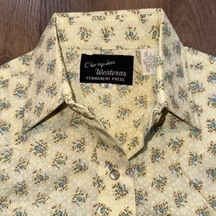 Vtg Champion Western Shirt Womens Pearl Snap Floral Rockabilly Disco NOS 70s 12