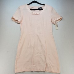 Be Smart Mini Dress Womens 11/12 Peach Vintage 90s Short Sleeve Acetate Rayon