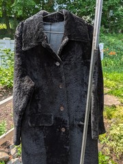 BLACK Sheepskin FULL LENGTH COAT LARGE Shearling
