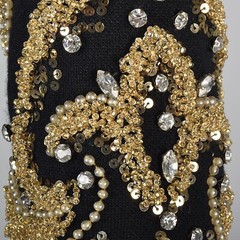 XS Vintage 1960s 60s George Halley Couture Black Knit Maxi Dress Winter Formal