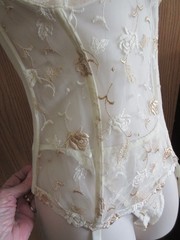 DELICATES IVORY BRIDAL HONEYMOON garters CORSET bra Embroidery Lace UW sz 36/M