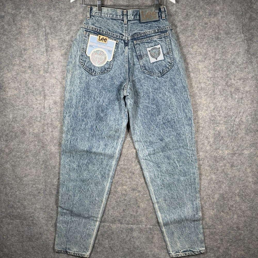 Vintage NOS Womens Lee Sky Riders Washed Jeans Size 8 26×32 USA 90s Loose Fit