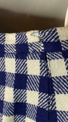Vintage 1960s blue white check skirt vest set S sleeveless wool outfit navy top