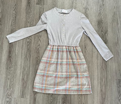 1960/1970’s Vintage Gray Plaid Mini Dress, Size S/M Cottage Core Old Money