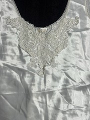 Vintage Escapades Satin Camisole Slip Top Medium Ivory Lace Made USA