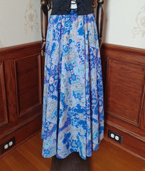 Vintage 1990s/Y2K Mix Nouveau Blue Boho Ethereal Fairy Floaty Maxi Skirt XL- 2X