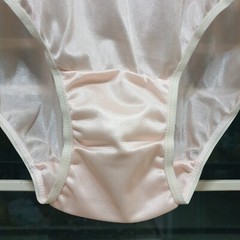 Vintage Silky Nylon Panty Sissy Orange Bikini Sheer Brief Size 7-8 Hip 38-42″