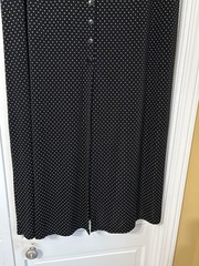Vintage Dressbarn Maxi Skirt & Shirt Set Women’s Black & White Polka Dot Medium