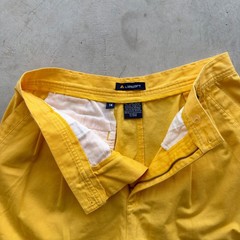 Lizsport Vintage High Waisted Pleated Shorts Yellow Cotton Mom Shorts Size 14