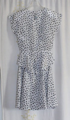 Vintage 1980s Black White Geometric Blouse Mermaid Skirt Set Women’s XS/S 26″