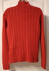Vintage 1990s Croft & Barrow womens 1/4 zip cable knit old orange sweater M