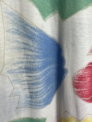 CLOVIS RUFFIN Saks 5th Ave 70s Art Sketch Print Shirt Dress VTG Stranger Things