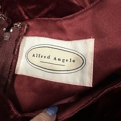 Alfred Angelo Vintage Wine Velvet Satin Prom Gown Dress Small Formal
