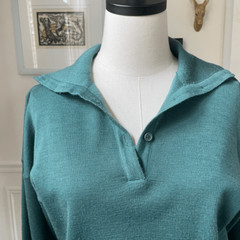 Vintage 70s Clovis Ruffin Ruffinknit Cropped Sweater Green M