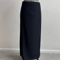 International Newport Group vintage Black maxi skirt with elastic waistband