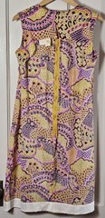 VTG Dress Cape Cod Casuals Women’s 14 1/2 Gold Pink Psychedelic Floral Belted