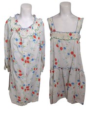 Vtg Gilligan O’Malley Floral Smocked Nightgown Robe Set Size S Cottage Prairie