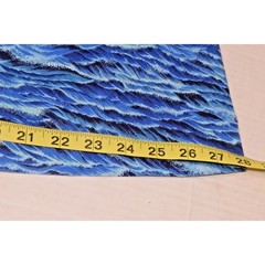 Vintage Skirt Size 28 Waist 70s Blue Ocean Waves Talon Zipper A-Line