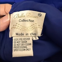 Vintage 90s Bella Diosa Size 8 Royal Blue Beaded Sequin Cocktail Dress