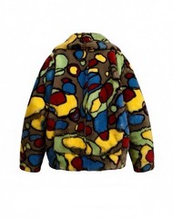 THIERRY MUGLER 1985 Faux Fun Fur Coat Jacket Sz 42 Runway Editorial VINTAGE RARE