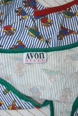 80s Teddy Bear Crop Top (XL) blue white vintage womens Avon striped kidcore cute