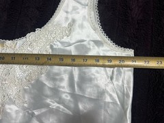 Vintage Escapades Satin Camisole Slip Top Medium Ivory Lace Made USA