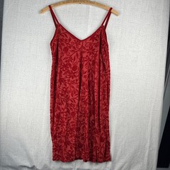 Y2K Crushed Red Velvet Babydoll Cami Burnout Vintage Lingerie S M L Vampy Vixen