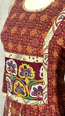 Vintage 90s Handmade Kuchi Dress Shisha Mirror Embroidery Cotton Boho Folk Sz L