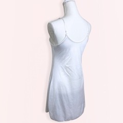 Vintage Cabernet Ivory Slip Dress – Size Medium, 1970s Shimmer Satin Lingerie