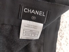 Chanel Vintage 1999 France Wool Cashmere Gray Overlap Panel Long Maxi Skirt 38 S