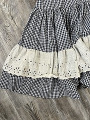 VTG 70s Gunne Sax Gingham Maxi Prairie Dress Juliet Sleeves Cottagecore